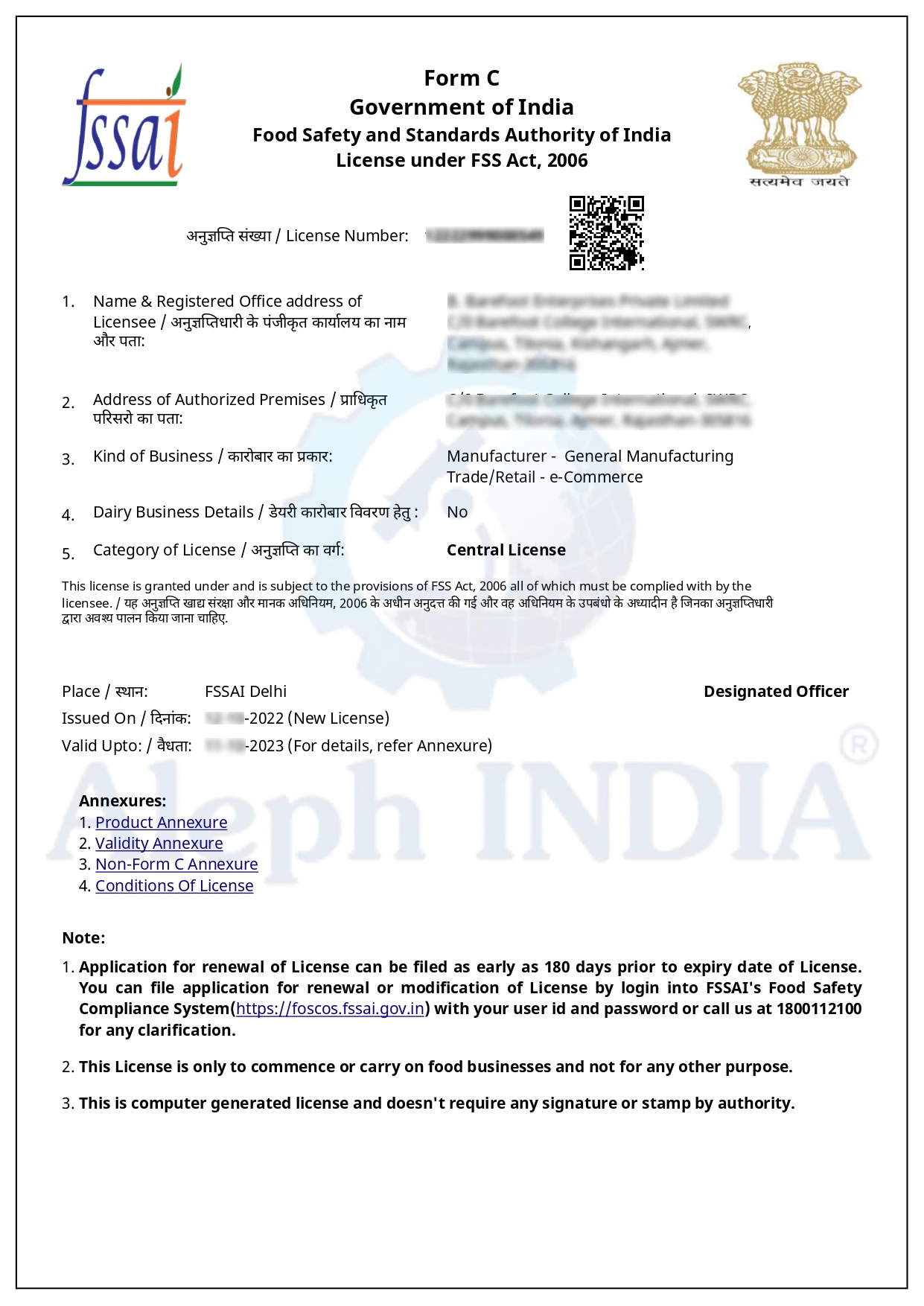 FSSAI License